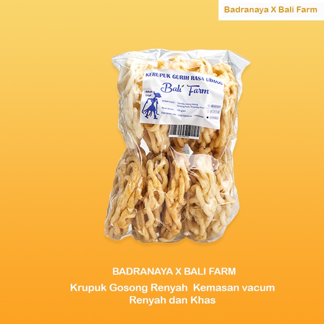 

Badranaya X bali farm Aneka Rasa Kerupuk Udang 3 Varain ( Gosong,Bantat,Original) 125gr