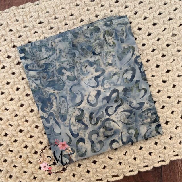 Perca kain katun batik bali - batik smoke - abu