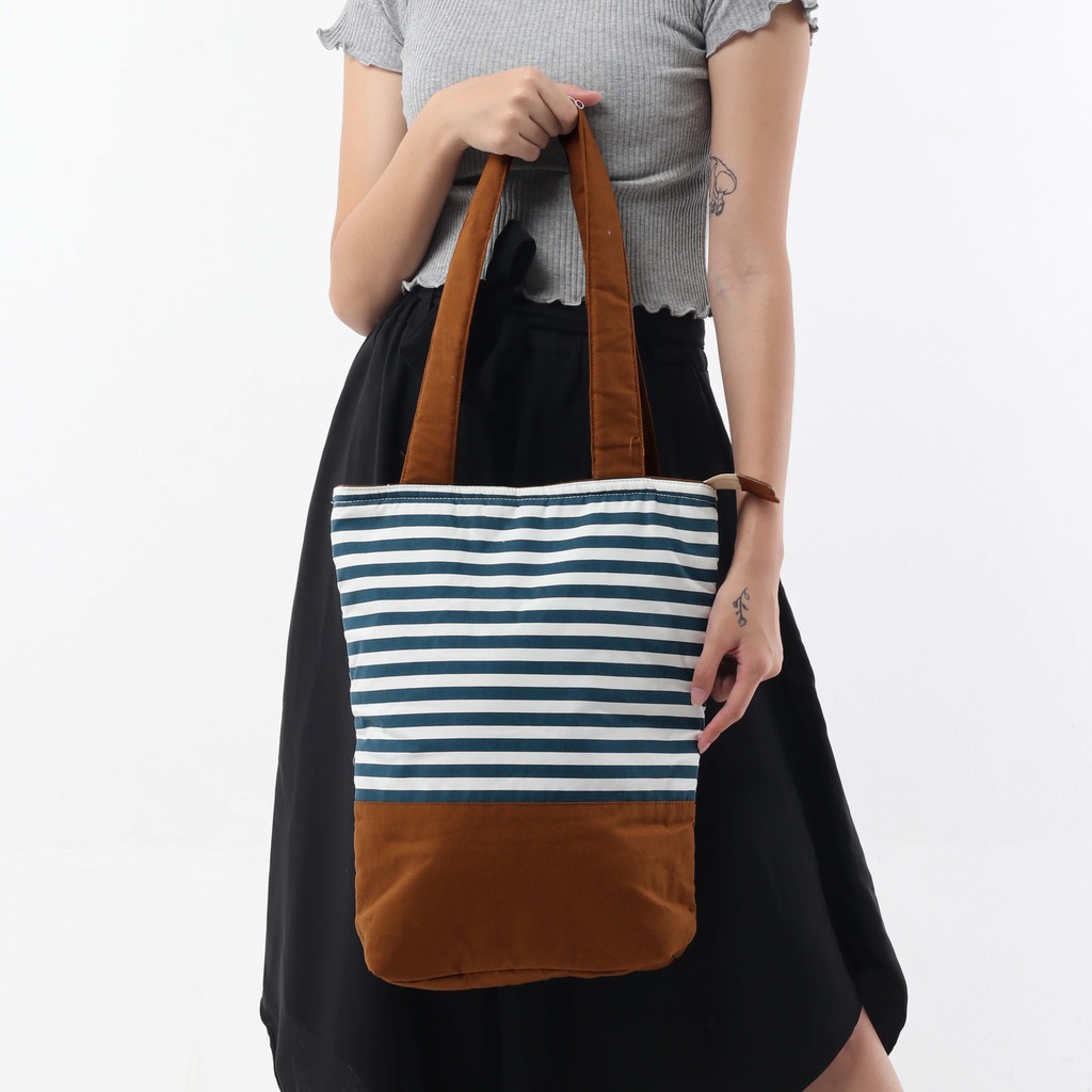 Tote Bag Kanvas Stripe Navy