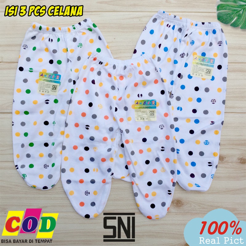 3 PCS Celana Bayi Baru Lahir Celana Tutup Kaki bayi Usia 0-6 Bulan Almeera Baby and Kids