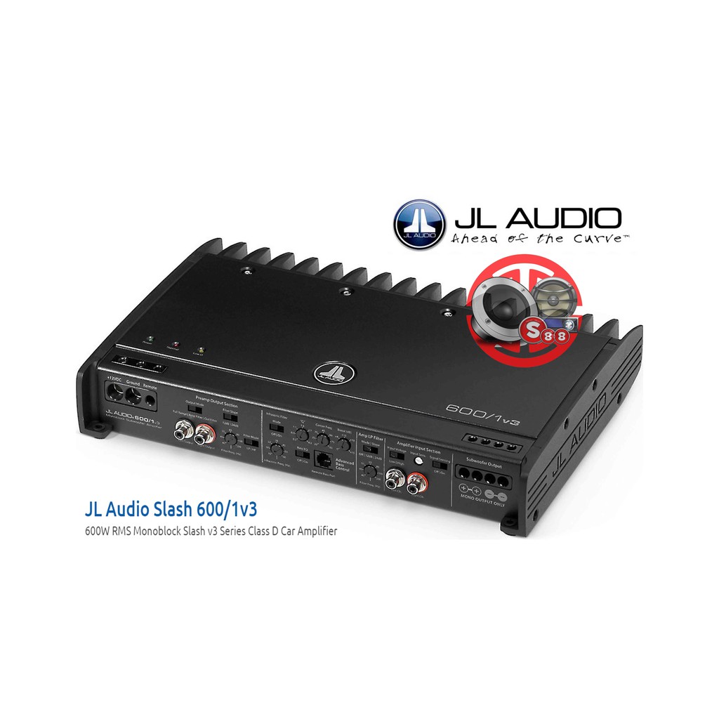JL Audio Slash 600 1v3 Class D High-End Monoblock Amplifier 600W RMS