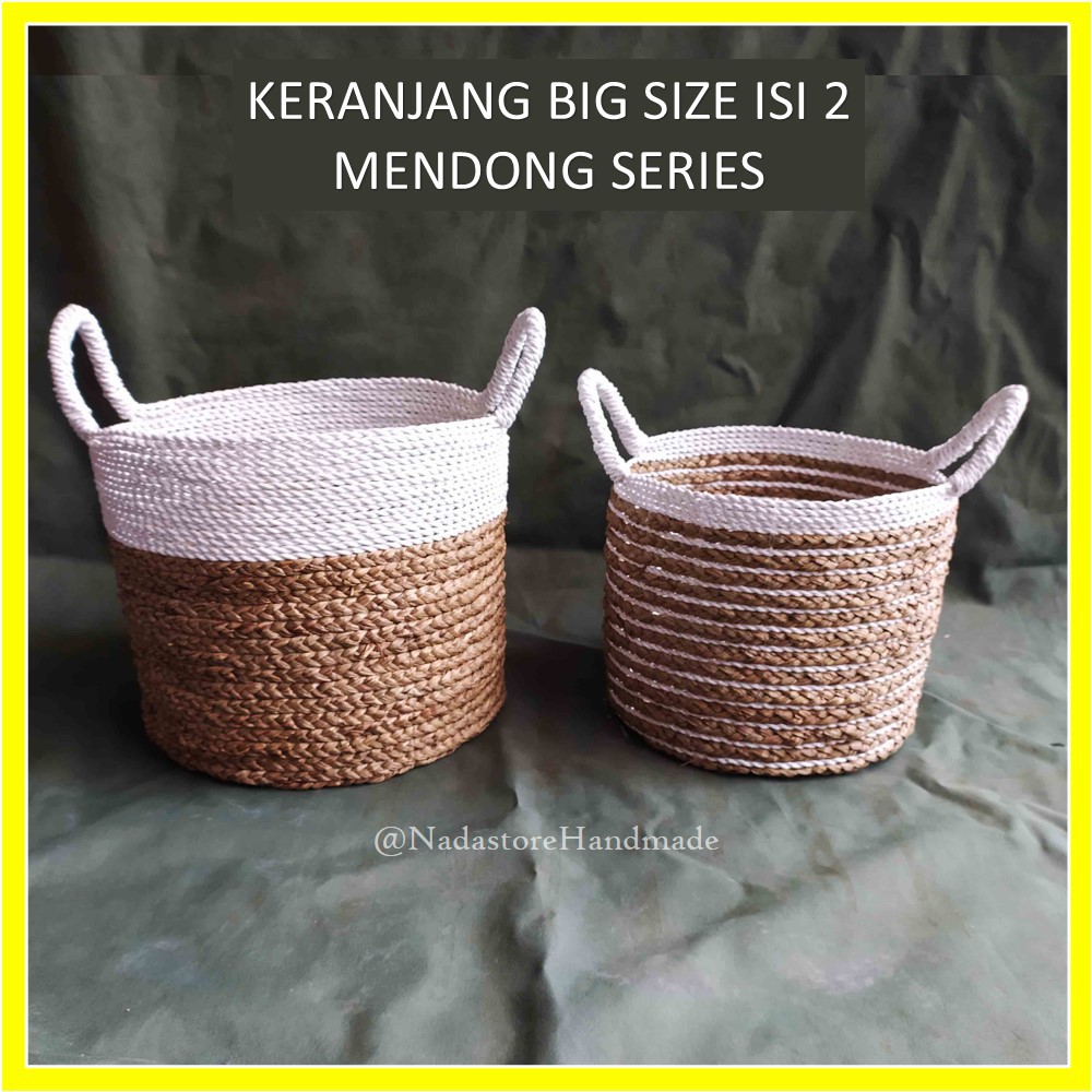 Keranjang Anyaman / Tempat Penyimpanan / Seagrass 2 pcs BIG SIZE