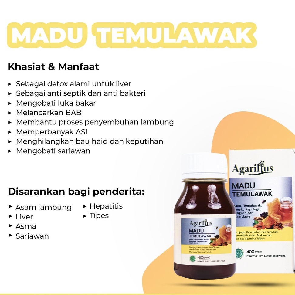 Herbal Agarillus Madu Temulawak untuk GERD