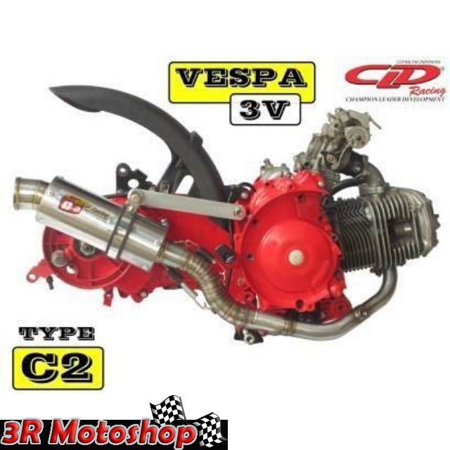 CLD RACING KNALPOT VESPA 3V C2 BULAT ORIGINAL