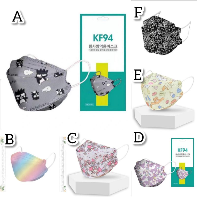 10PCS MASKER DEWASA KF94 MOTIF CORAK KARAKTER KARTUN DISNEY ANIME JEPANG ANTI MAINSTREAM EXTRAORDINA