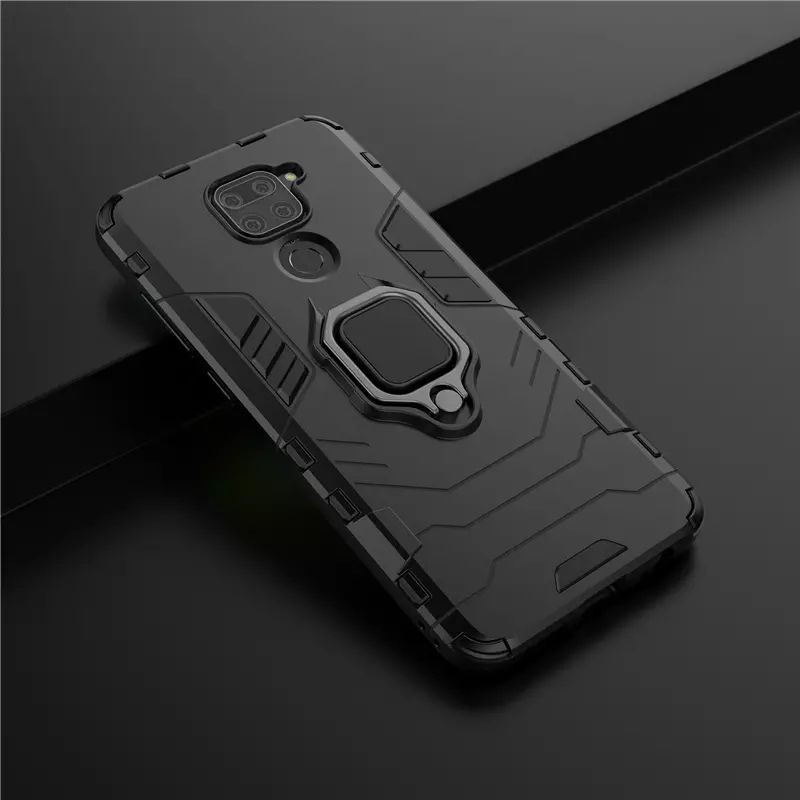 Hardcase Armor Xiaomi Redmi Note 9 / Hard Case Ring Stand Redmi Note 8 Casing Transpomer Cover