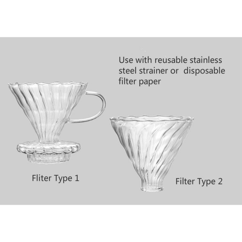 Filter Penyaring Kopi Glass Cone Coffee Filter Type 1 - V60