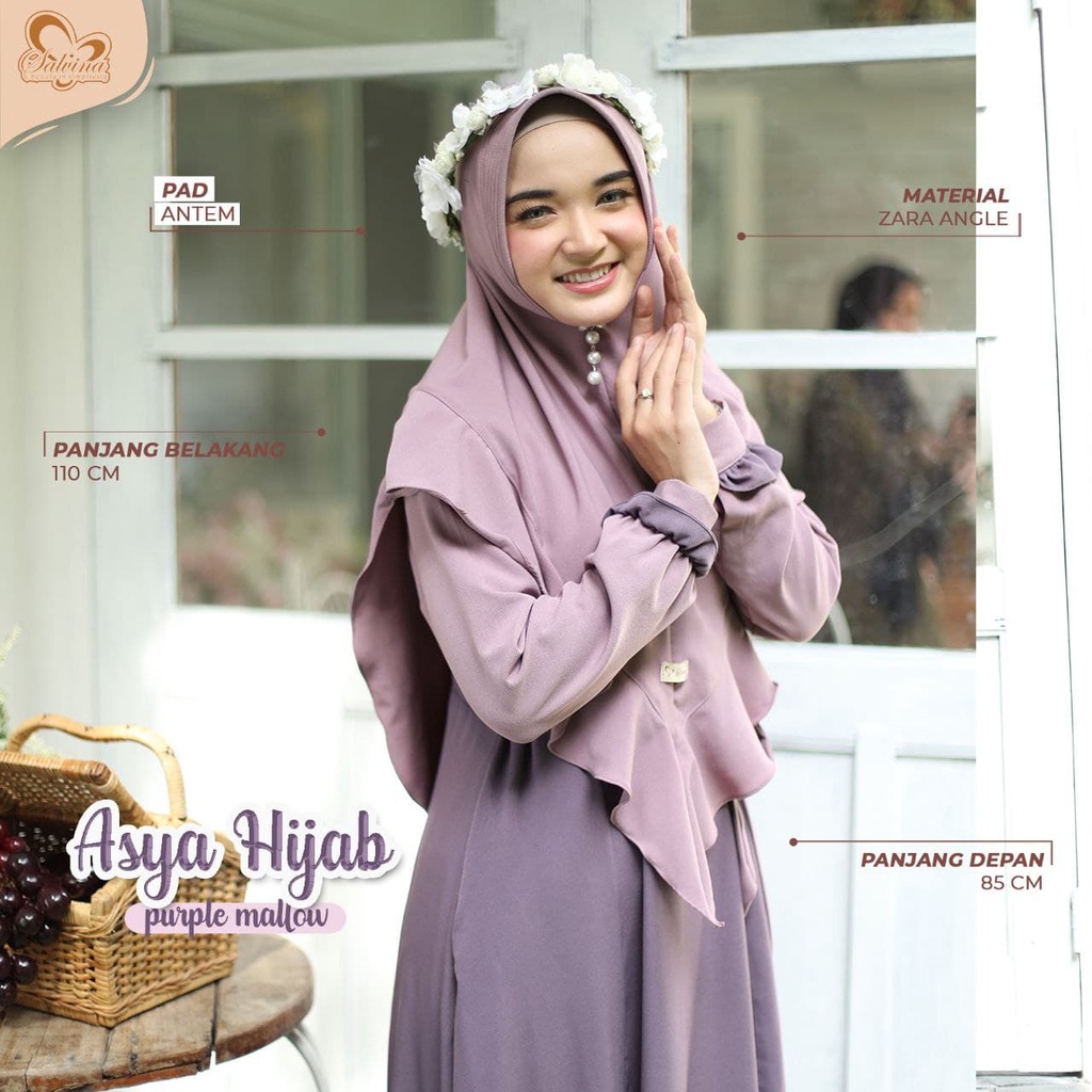 Salvina Hijab Gamis Asya Quality Premium Syari'i Dress - One Set Khimar