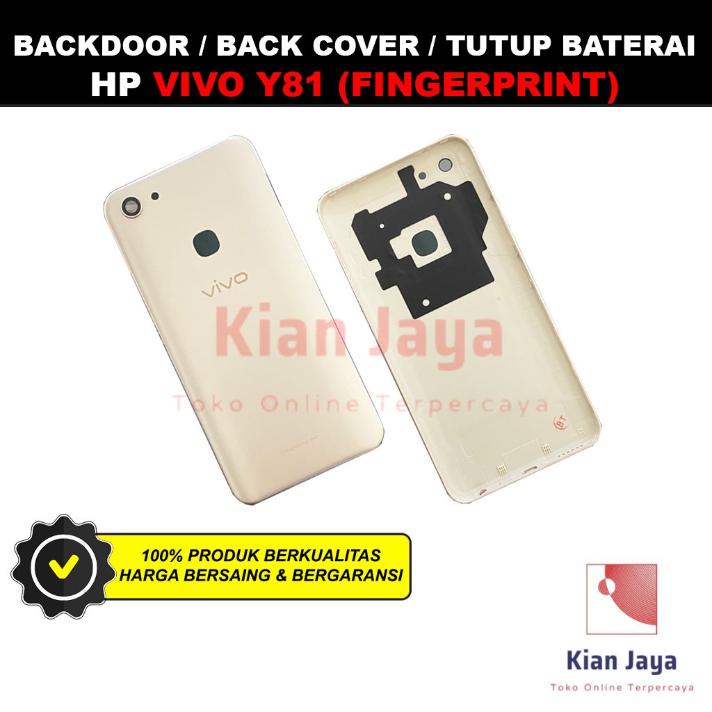 Backdoor Vivo Y81 Fingerprint Back Cover Tutup Belakang Baterai Cassing Casing Backcase Original