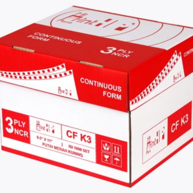 

CONTINUOUS FORM 3 PLY 9.5 X 11/2 HI- PRINT(ISI 2000 SHEETS) Star Seller Termurah