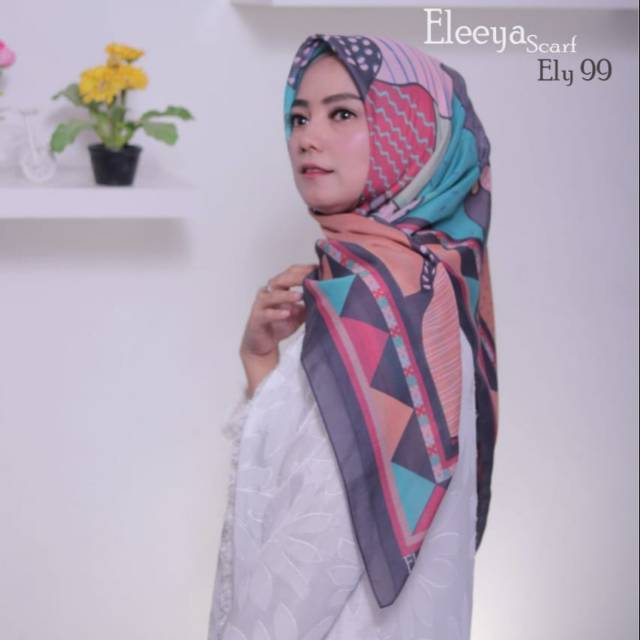 HIJAB SEGIEMPAT PRINTING || Eleeya Scarf ELY 99