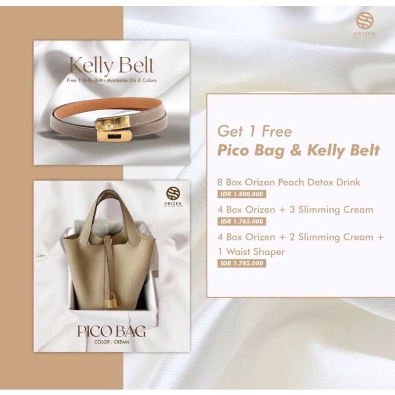 Orizen peach detox tea X Slimming cream X Waist Shaper (Free Pico bag & Kelly belt)
