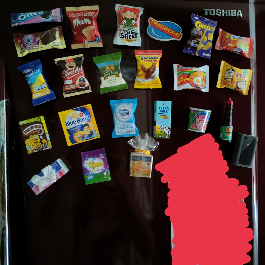 Magnet Miniatur Tempelan Kulkas  Detergen Attack, Rinso, Daia, So Klin