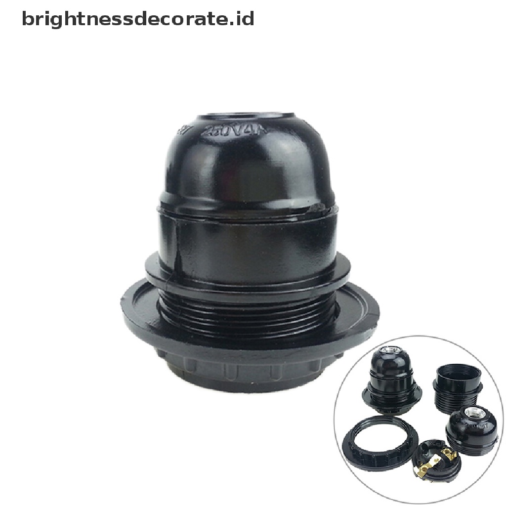 [birth] Black Period Style Screw E27 Light Bulb Lamp Holder Pendant Socket New [ID]