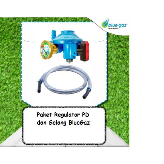 Paket Hemat Regulator Gas PD dan Selang Gas Blue Gaz