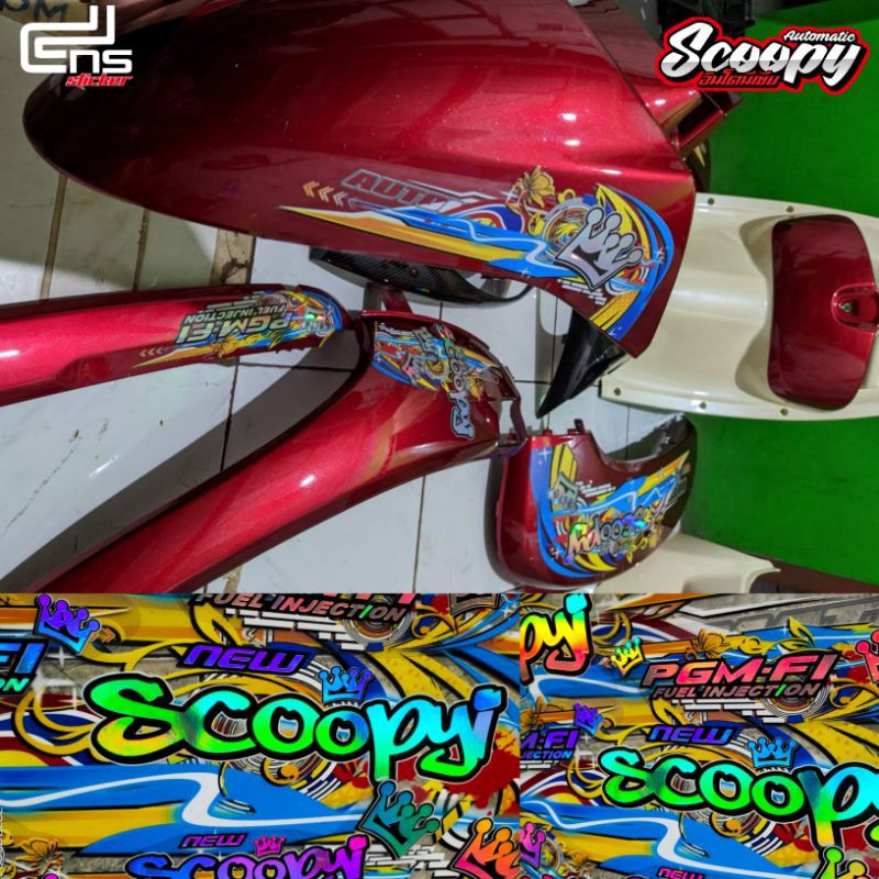 Striping scoopy hologram mahkota
