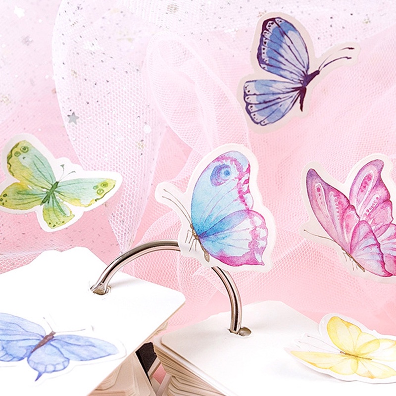 46pcs Stiker Desain Kartun Butterfly Untuk Dekorasi Diy