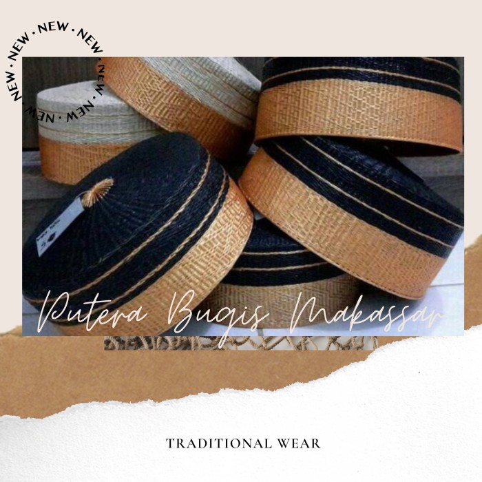 NEW Peci bugis (peci makassar, songkok bugis, songkok guru, songkok recca)