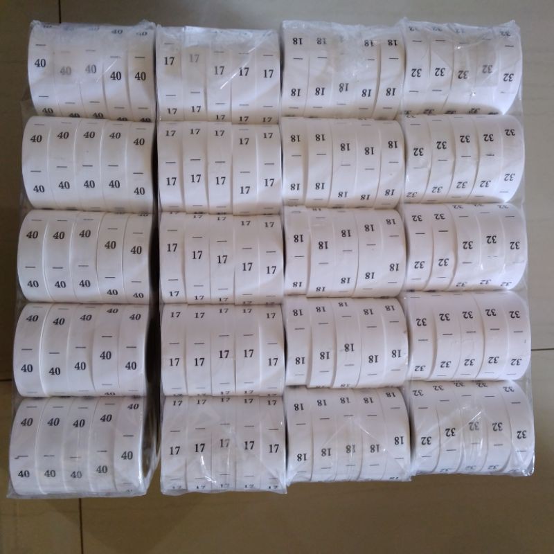 SIZE SABLON ANGKA DAN HURUF per 10 roll
