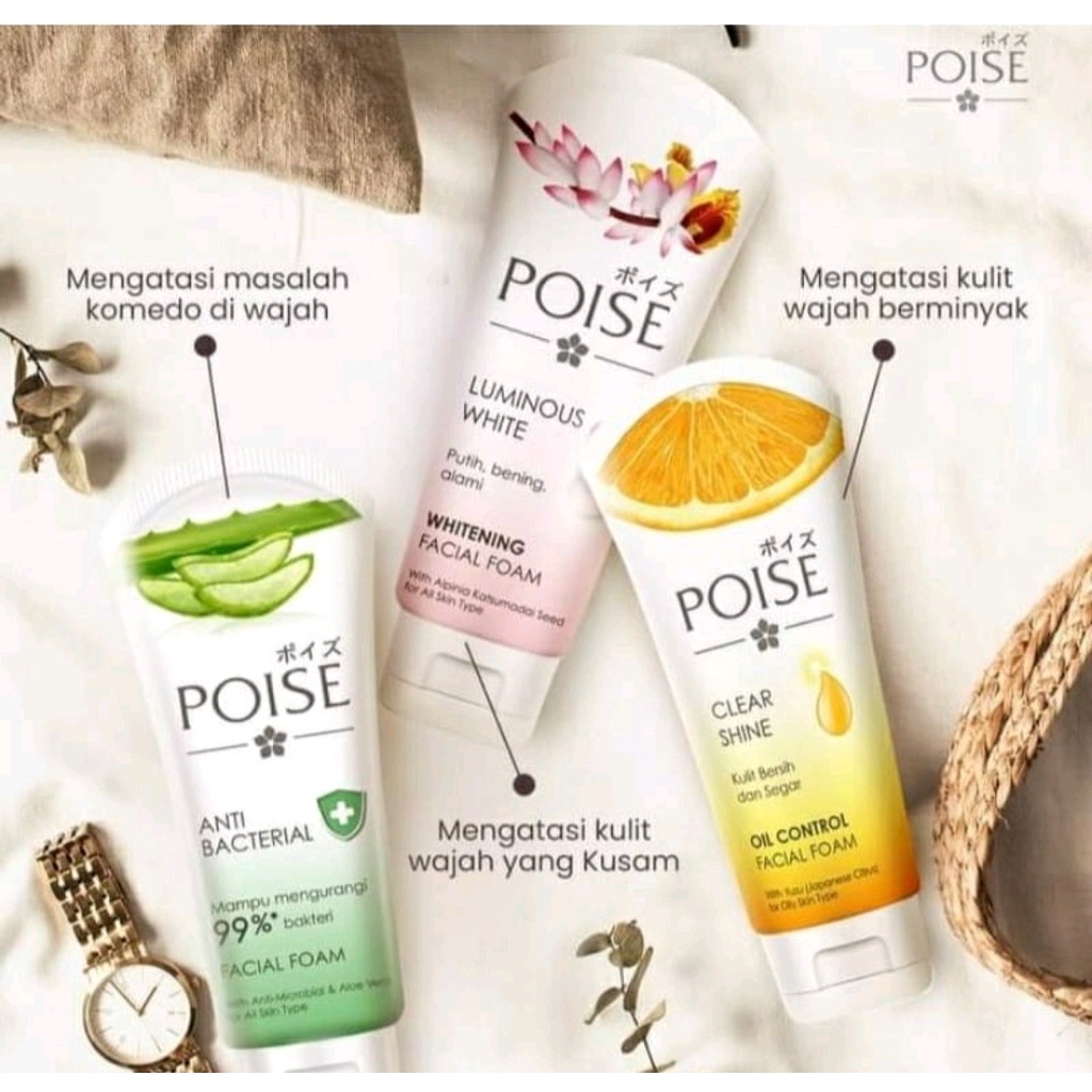 POISE FACIAL FOAM TUBE 100g // SABUN CUCI MUKA POISE