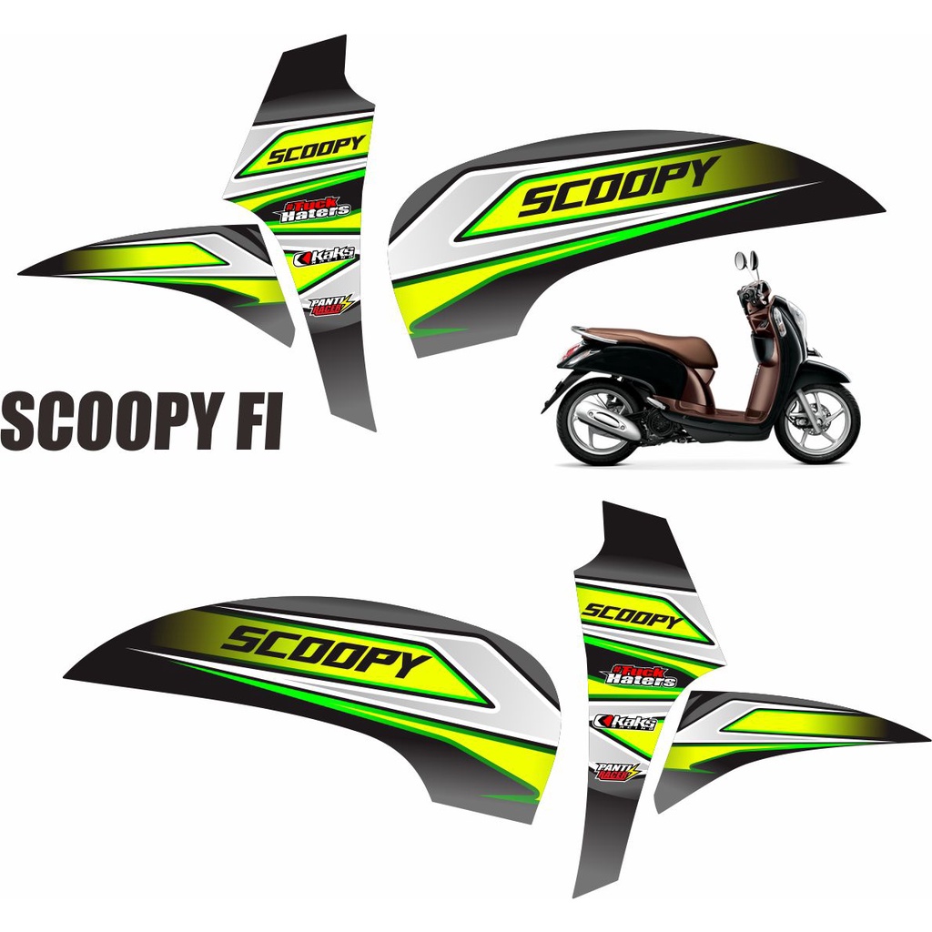 MOTIF LIS STIKER STICKER MOTOR HONDA SCOOPY FI POLET STRIPING MOTOR SCOOPY FI 2014 - 2015 MOTIF RACI