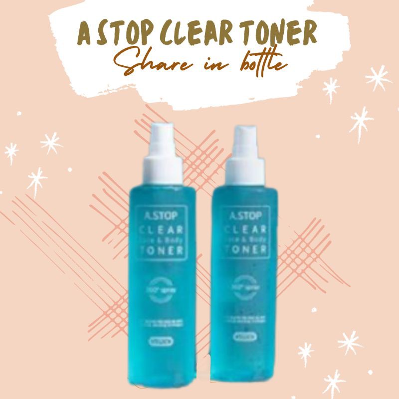 A-STOP CLEAR BODY & FACE TONER ORIGINAL ASTOP A STOP SERUM M+ CHARIS