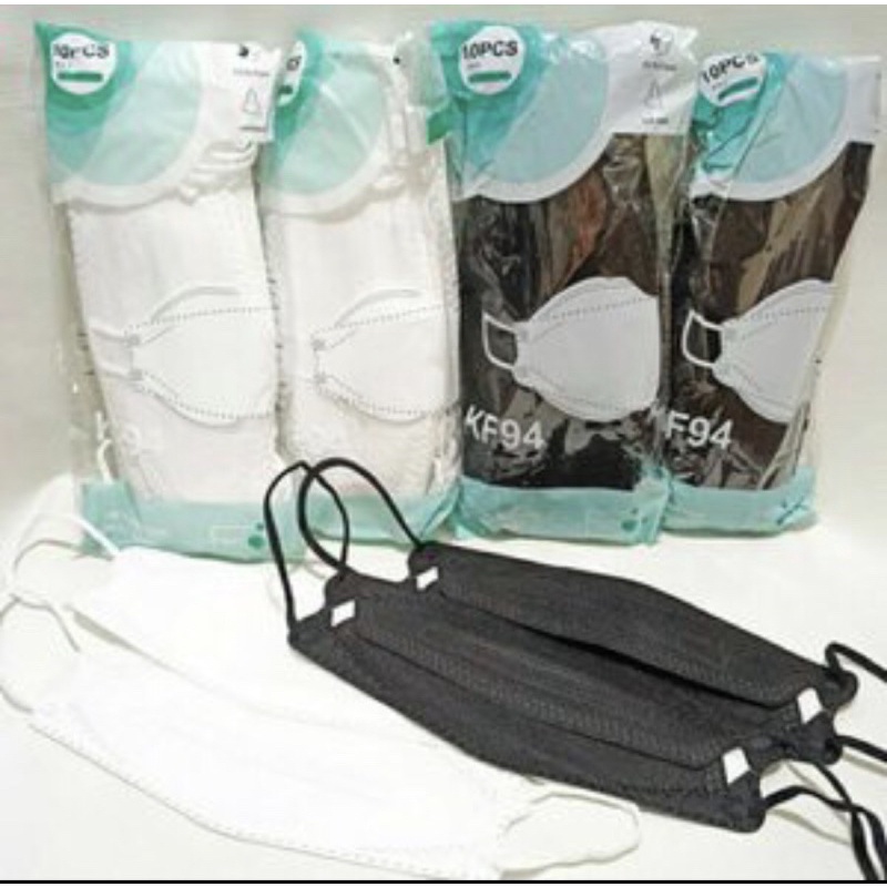Masker kf94 warna hitam dan putih isi 10 pcs