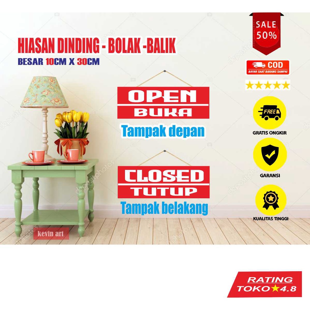 HIASAN DINDING TOKO KAYU MURAH MINIMALIS DIY OPEN CLOSE BOLAK BALIK GANTUNGAN PINTU CAFE UNIK