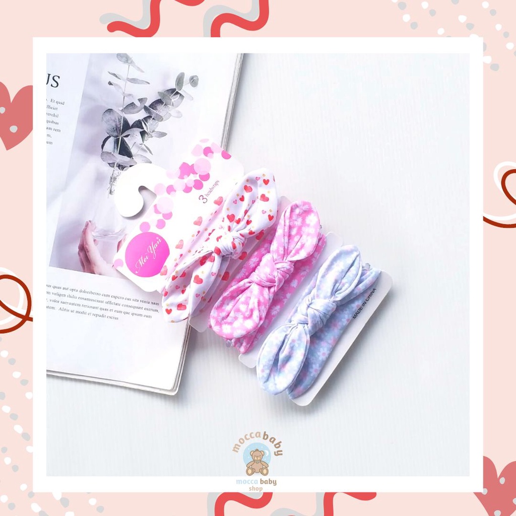 MBSS - BANDANA MOTIF A Bandana Set isi 3 Motif Beda / Headband Bayi Newborn Anak Perempuan Part 1