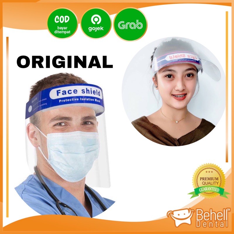 ORI FACE SHIELD MEDICAL MASK PELINDUNG WAJAH MUKA ANTI VIRUS CORONA MIKA USAFE APD ANTI FOG TOPI