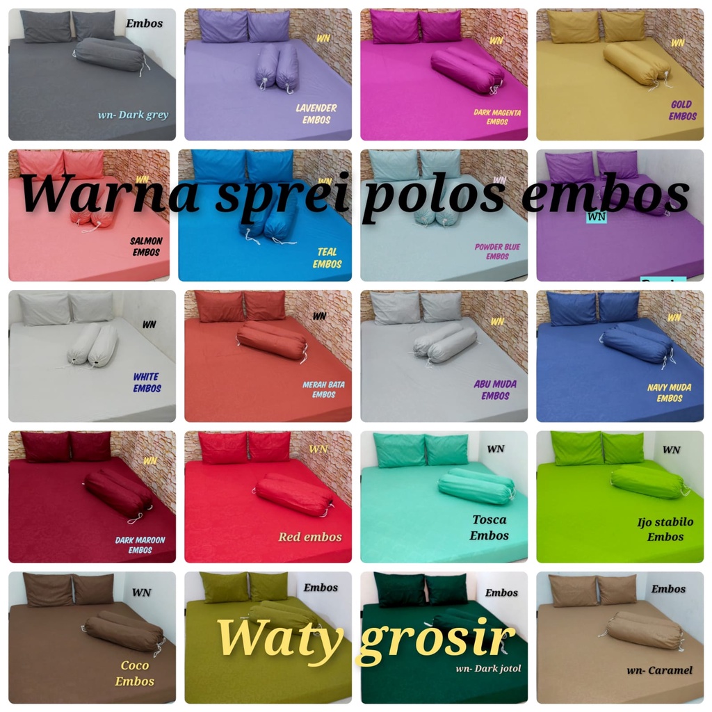 Watygrosir sprei polos embos homemade, sarban 2 sargul 2 produksi sendiri