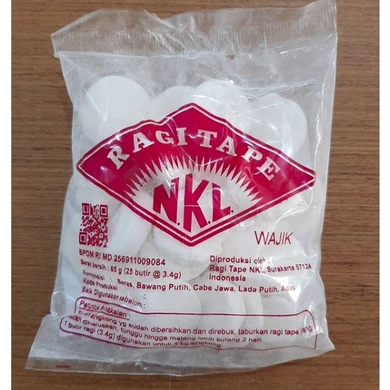 

Ragi Tape NKL 21 Butir 140gr Na Kok Liong (Ibu Narti)