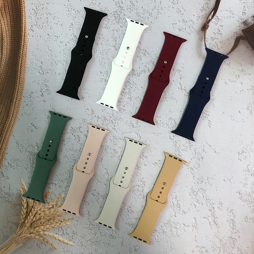 Strap iWatch Soft Silicone Sport Band for Apple Watch Series 1 2 3 4 5 6 SE 38mm 40mm 42mm 44mm Series 7 41mm 45mm