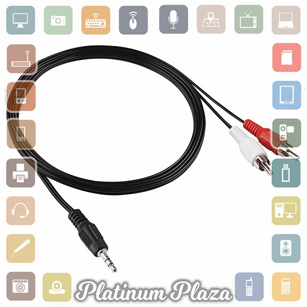 Good Quality Jack 3.5mm Stereo to RCA Male Audio Cable 1m - S-PC-095521`61CQIW-