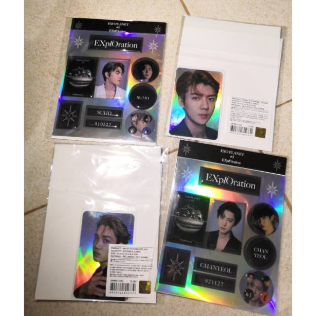 [PELUNASAN] EXO EPOXY STICKER SET + HOLOGRAM CARD