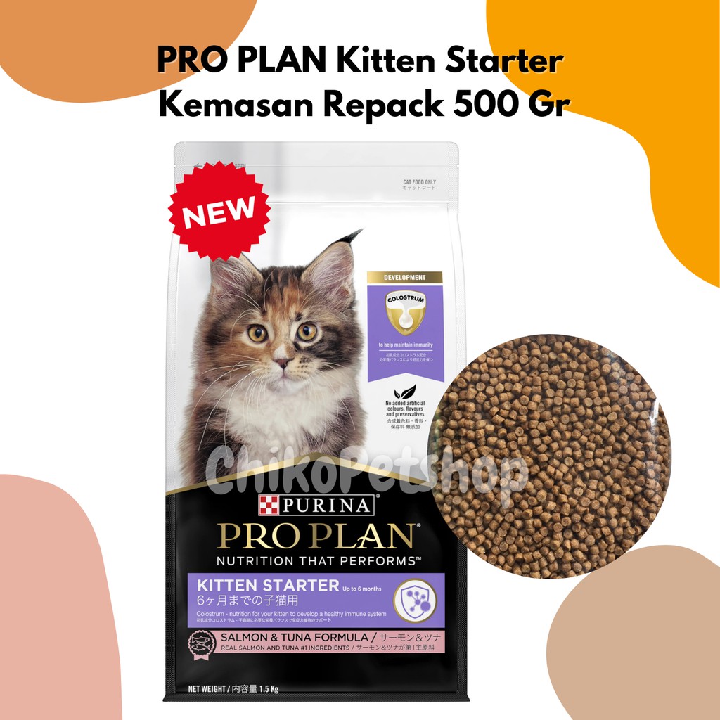 PROPLAN Kitten Starter Salmon &amp; Tuna Formula Makanan Anak Kucing Pro Plan Kemasan 500 Gr