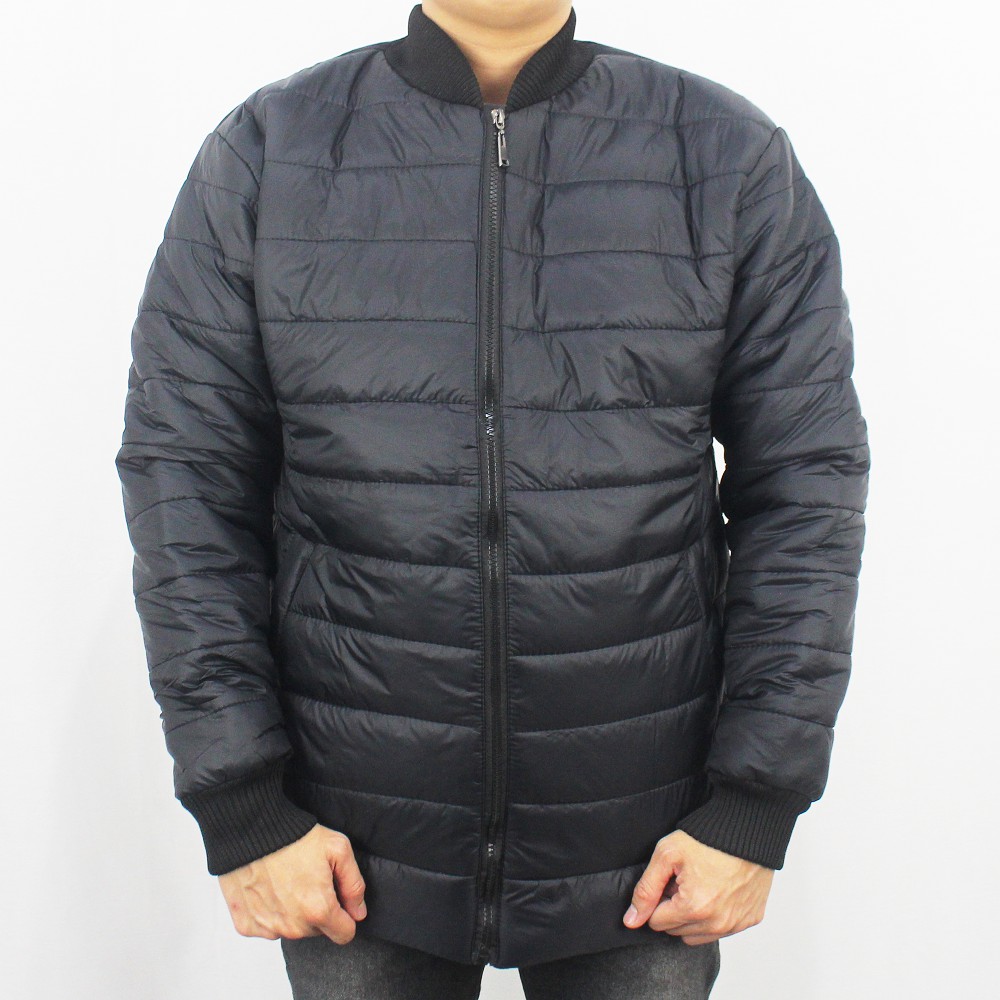 JAKET BOMBER PUFFER TEBAL PRIA - JAKET WINTER - JAKET PARASUT TEBAL - JAKET GUNUNG TEBAL PRIA HITAM