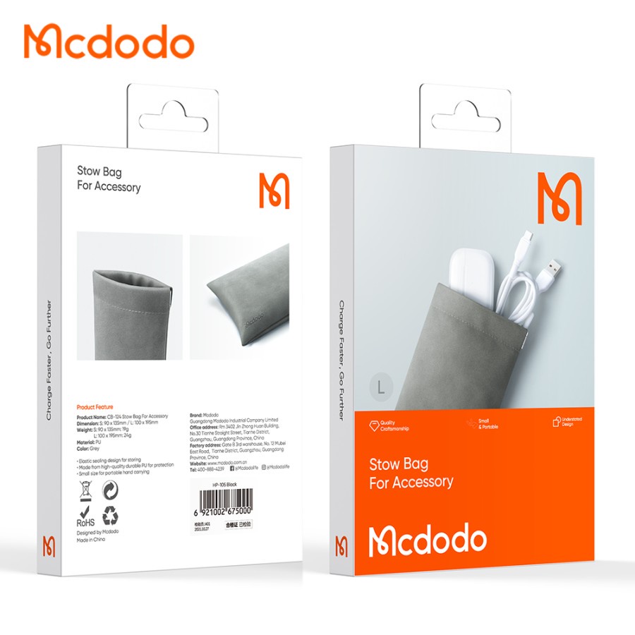 MCDODO CB-124 Sarung Kantong Pouch Tempat Tas Handsfree Earphone Headset Kabel Data Charger