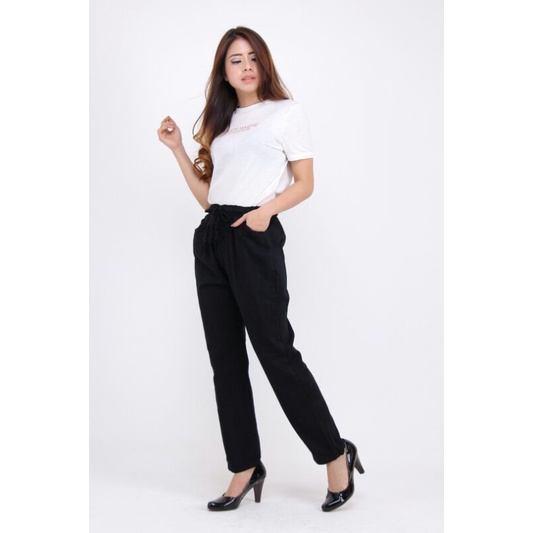 Jeans Wanita Celana Panjang Kulot Polos All Size Wanita-2