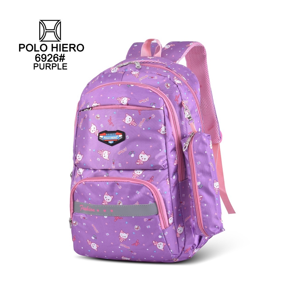 Tas Sekolah Anak Anak Perempuan Polo Hiero 6926 ,[Free Tas Kosmetik],|Tas Casual,Tas Travelling|