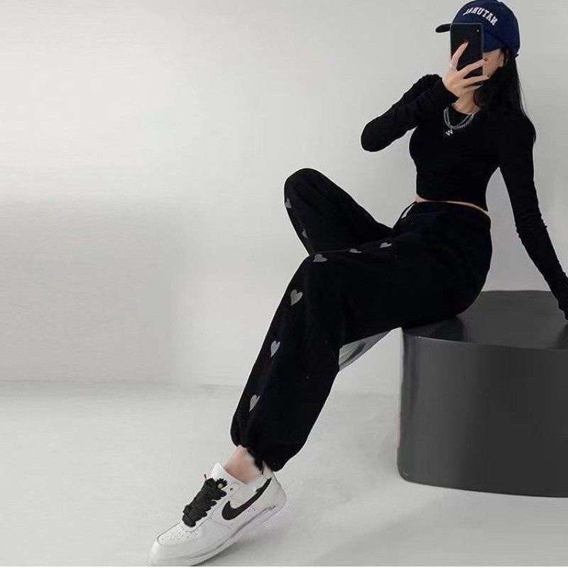 RKPerwira -  ZEC OOTD Celana Wanita Jogger ERIMI / Jogger Sweat / Jogger Sweat Love / Joger Wanita K