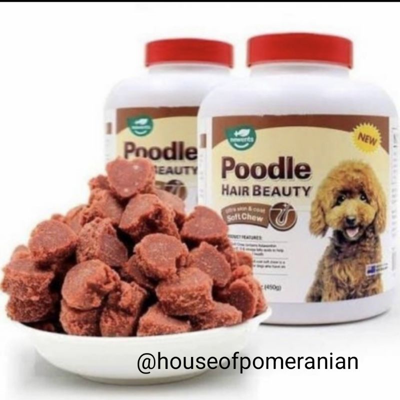 POODLE HAIR BEAUTY vitamin anjing bulu kulit sehat 450gr dog skin coat supplement