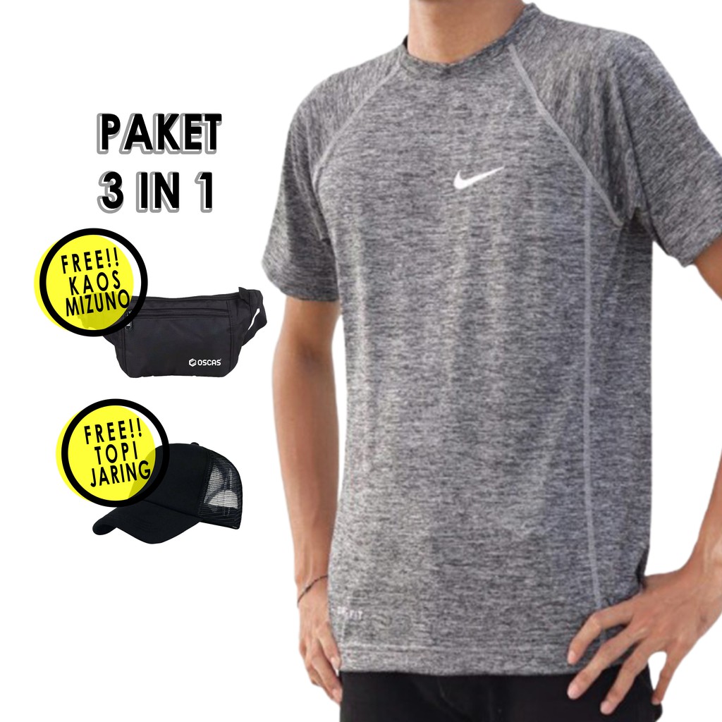 PAKET 3 IN 1! T-Shirt Kaos Jersey Misty Pendek, Sling Bag Tas Slempang dan Topi Polos Topi Jaring