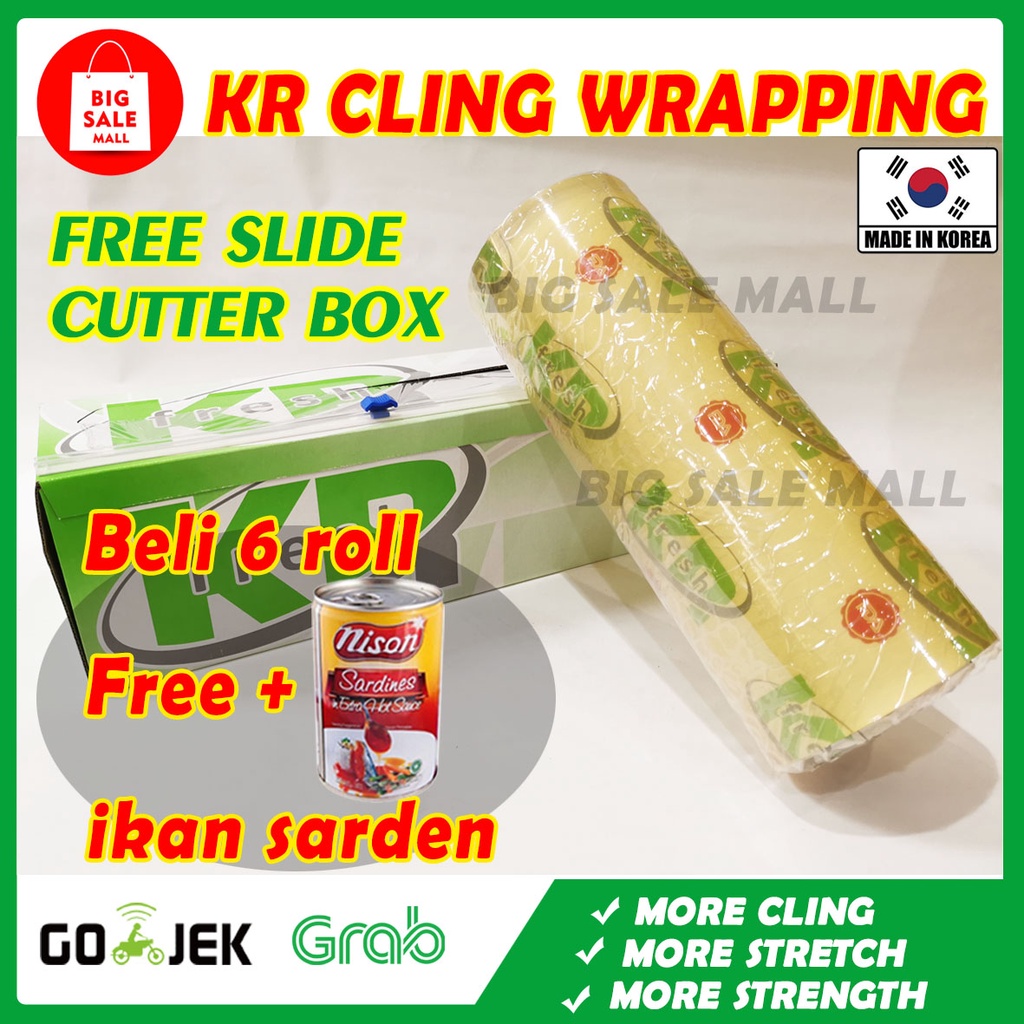 Plastik Wrap JUMBO FOOD GRADE Food Wrapping Makanan Sealer KR FRESH WARAP / SATUAN SET