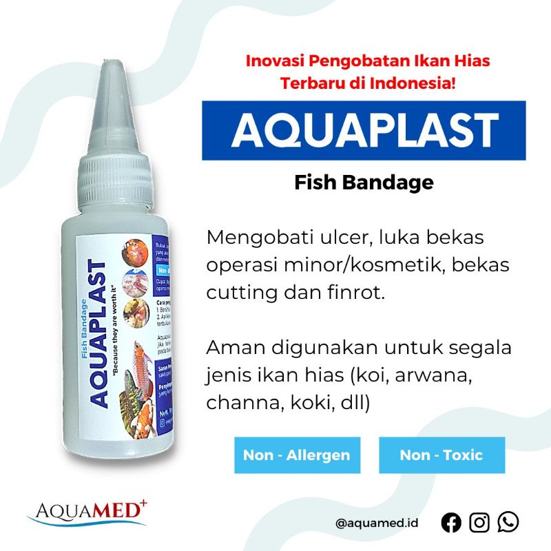 AQUAPLAST FISH BANDAGE BY AQUAMED OBAT IKAN FINROT LUKA ULCER