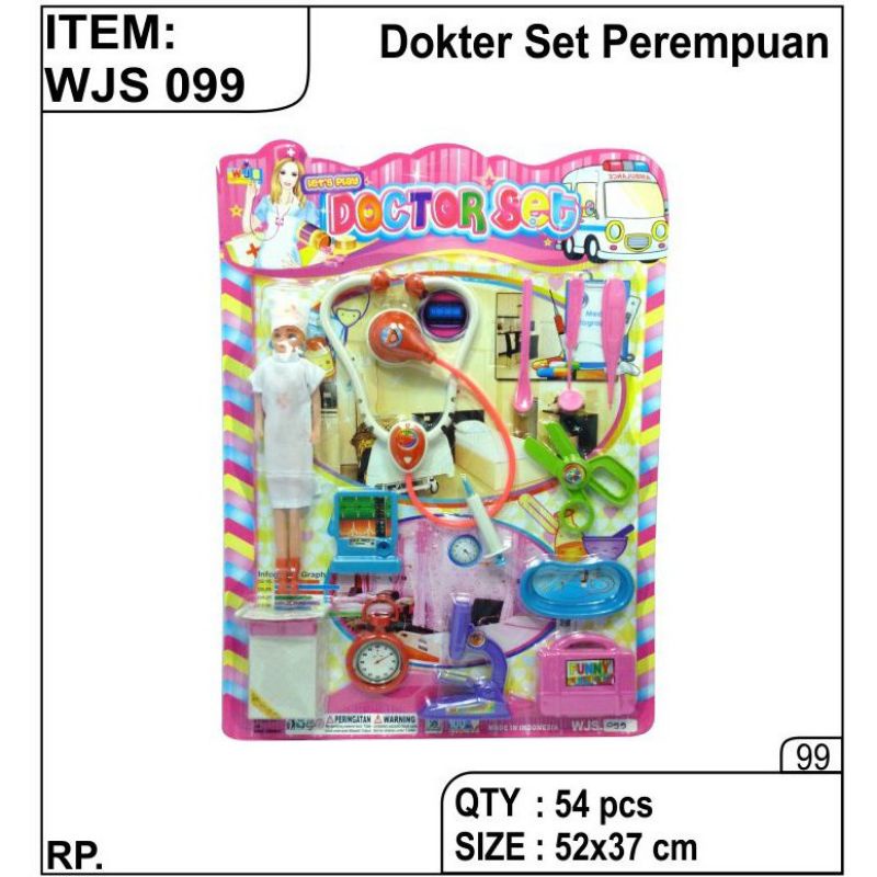 WJS 099 - Mainan Alat Dokter Boneka Barbie Berbi Perempuan Suster WJS099