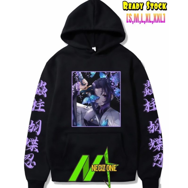 FASHION ATASAN WANITA HOODIE SWEATER ANIME KEREN SHINOBU KOCHO BUTTERFLY PILLAR DEMON SLAYER ANIME