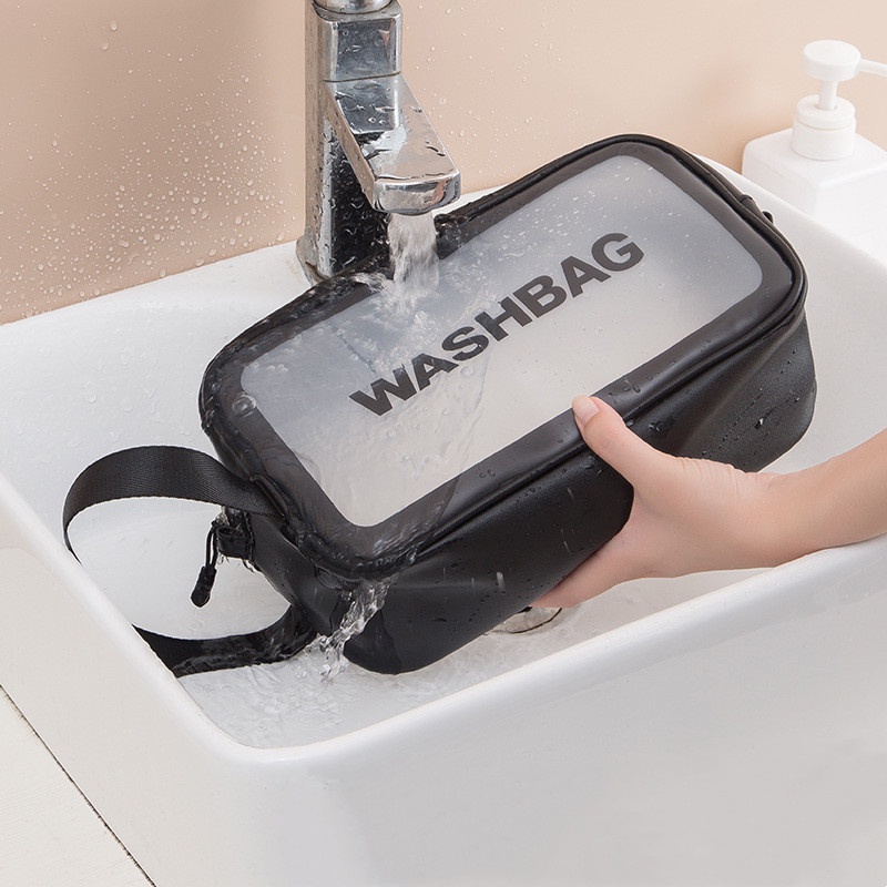 VC Tas Kosmetik Washbag Transparan Waterproof Toiletries Washbag  Pouch MakeUp Travel Transparan Waterproof