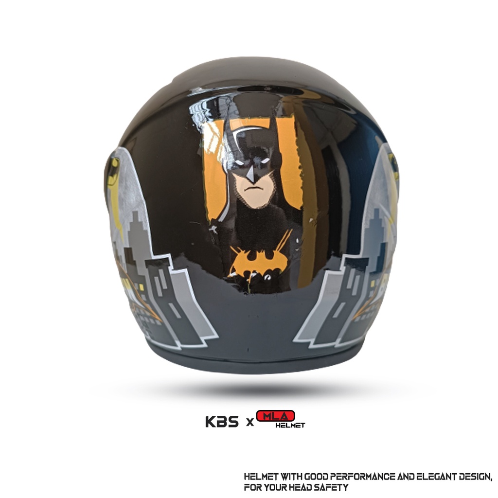 Helm Half Face Anak Junior KBS x MLA Motif BATMAN Untuk Usia Anak 3-7 tahun COD