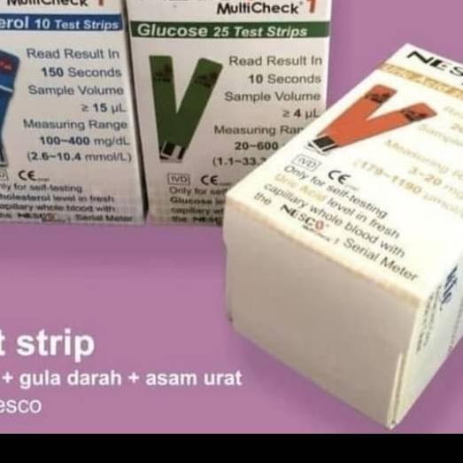 ™ Paket lengkap strip Nesco gula darah / kolesterol / strip asam urat ★
